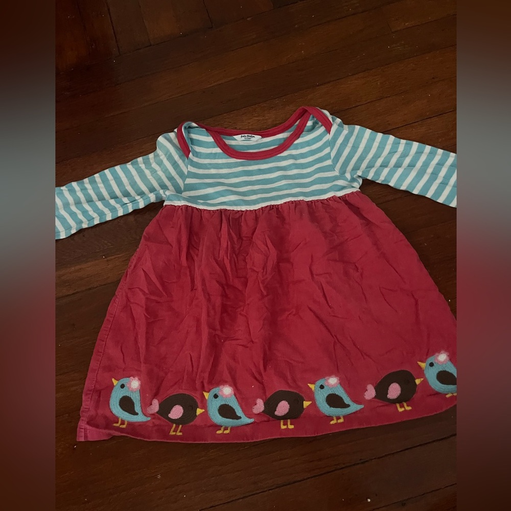 BABY BODEN BIRD DRESS